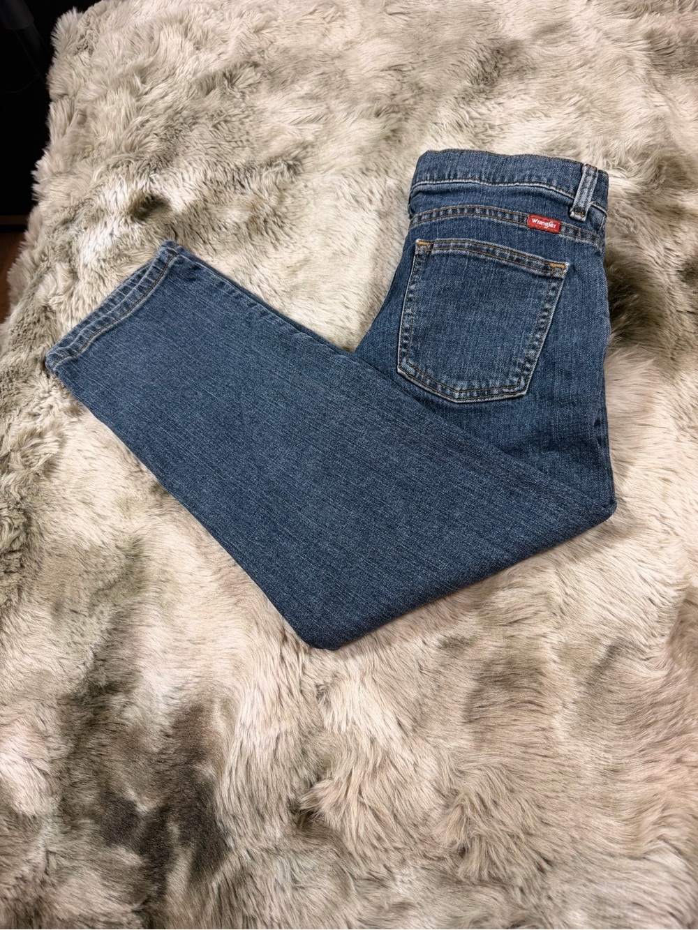 Wrangler Kids Classic Straight-Leg Adjustable-Waist Medium Wash Jeans - 10 Husky